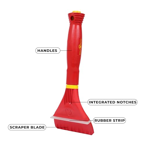 Image of WOLF-Garten 71AQA003650 Multi-Function Snow Shovel Ice Scraper with Anti-Freeze Handle for Garden, Outdoor & Car, 10 cm Working Width - ISMZM 015