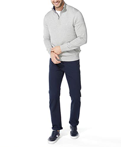 Nautica Suéter masculino com zíper 1/4, Cinza mesclado, XXL