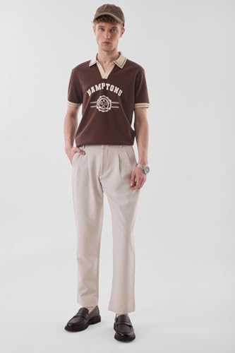 Image of SNITCH Men Formal Trousers | Slim Fit Pleated Front Design | Durable Polyester Blend with Medium Stretch | Perfect for Office & Formal Occasions