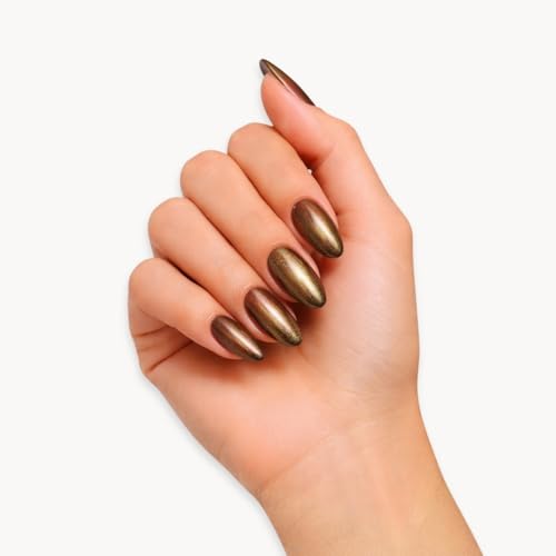 Image of HYUE Chrome Glazed Nail Paint - 9 shades | Solar Flare | 8 ml | Dual-toned | Long-lasting Shine | Color-Shifting Pigments | One Stroke Coverage | Gel Finish | Salon-like Nails | No UV Damage