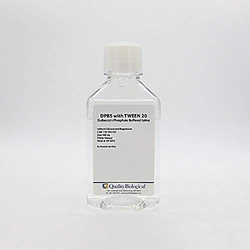 Quality Biological 114-154-101 Dulbecco's Phosphate Buffered Saline with Tween 20, 1X, 500 ml