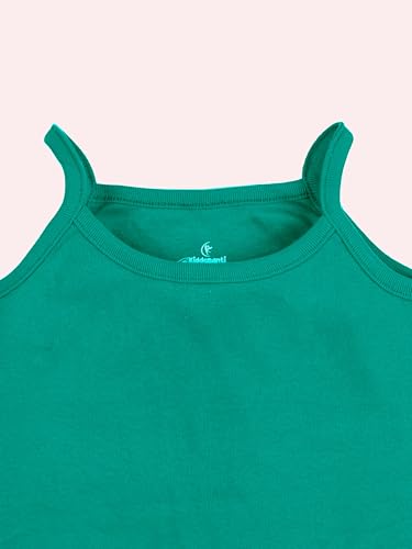 Image of KiddoPanti Girls 100% Cotton Rib Solid Camisole Tank Top Pack of 3