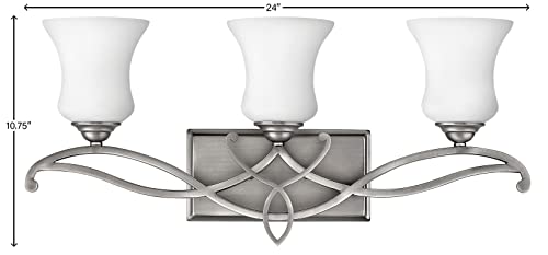 Hinkley Brooke Collection Transitional Three Light Bathroom Vanity Fixture, Antique Nickel #TOP5