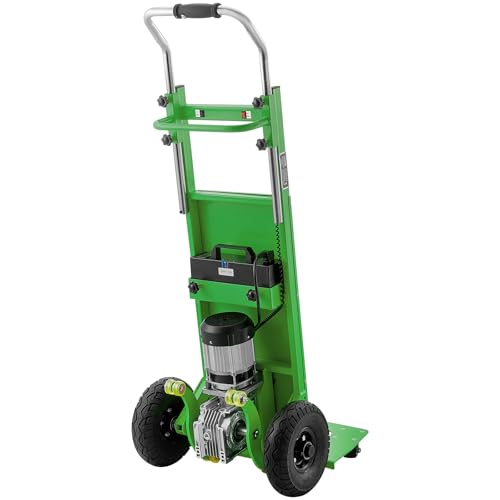 Image of VEVOR Electric Stair Climbing Dolly, 880lbs Electric Stair Climbing Hand Trucks with 157.5in Rope & Extendable Handle, Heavy Duty Stair Climber for Warehouse Logistics, Moving Furniture(Green)