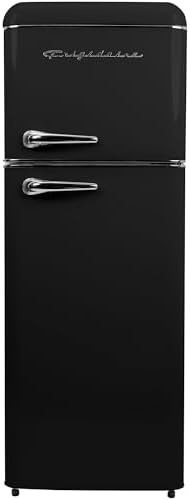 Frigidaire EFR756, 2 Door Apartment Size RETRO Refrigerator with Top Freezer, Chrome Handles, 7.5 cu ft