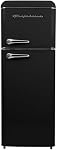 Frigidaire EFR756-BLACK EFR756, 2 Réfrigérateur rétro avec congélateur haut, poignées Chrome, 7.5 Cu ft, noir