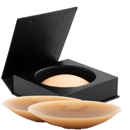 Image of coverme Nipple Covers, Silicone Sticky Pasties for Women, Skin-Tone Adhesive with Travel Case, Ultra-Comfort, Reusable!