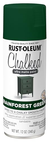 Image of Rust-Oleum Rainforest Green Chalked All-in-One Ultra Matte Spray Paint | One Coat Coverage | No Primer, Sanding, Or Topcoat Needed | Easy Spray Application | Made in USA | 12 OZ