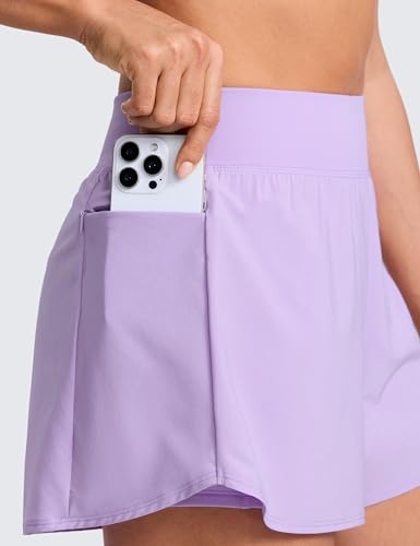 Image of CRZ YOGA 2 in 1 Double Layer Running Shorts 3 inch | High Waisted, Quick Dry, Lightweight, Zip Pockets, for Women