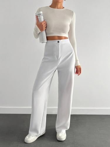 Image of Toochki Trousers for Woman Pants Women's Formal Office Korean | Beige Black Track Pant | Straight | Cotton Spandex Stretchable Trouser | High-Waisted Bottom Wear