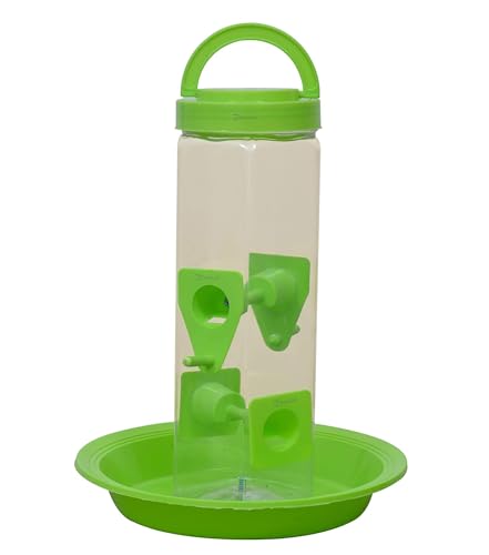 Image of Deskart Hanging Bird Food Feeder Stand | Pack of 2 Outdoor Plastic Bird Seed Dispenser Stand for Garden and Balcony