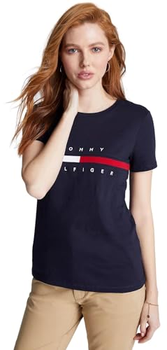 Tommy Hilfiger Women's Performance Cotton T-Shirt – Lightweight Graphic Tees
