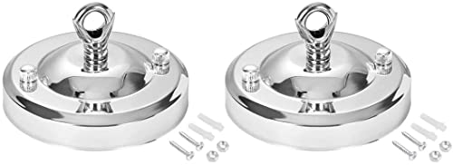 XYWHPGV Retro Light Canopy Kit with Ring Vintage Chandelier Ceiling Plate for DIY Lighting Accessories, 104mm 4.1inch Chrome 2pcs(f8bd9 7e6b7 3cd75 b4372 78a23 935