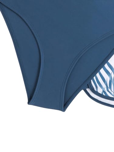 COZYEASE Girls' 3 Piece Swimsuit Tropical Print Bikini Bathing Suit with Shorts4