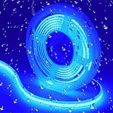 Brightex 10m Blue COB LED Strip Light 220V – Super Bright Flexible Cuttable Waterproof LED Tape with Connector for Bedroom Kitchen Cabinet Mirror Living Room Indoor Outdoor Christmas Decor