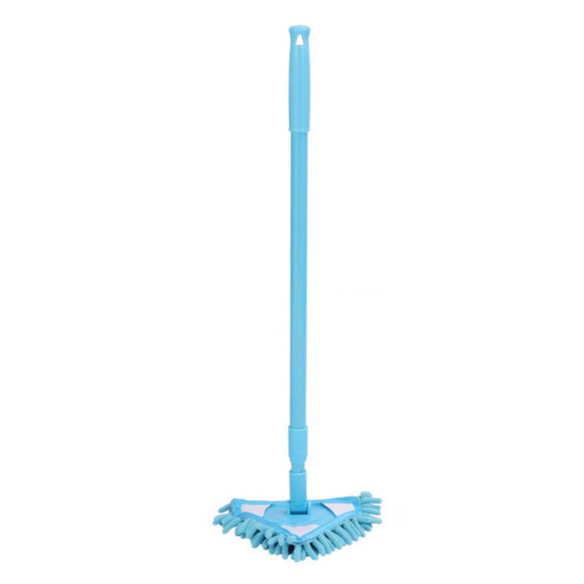 Floor Mop Triangular 180° Rotary Iron Rod Telescopic Chenille Mini Mop for Wall Window Car Kitchen Bathroom Blue Mops for Floor Cleaning