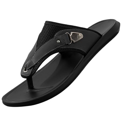 Mens Slip On Beach Flip Flops Comfortable Round Toe Outdoor Thong Sandals Classic Summer Vacation Causal Daily Sandals