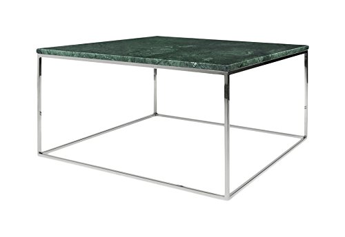 Image of APRODZ Stainless Steel Perlite Square Granite Top Coffee Table for Living Room | Center Table for Home | Green Granite