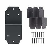 4packs Heavy Duty Pergola Bracket Black,6' Steel Angle Joist Tie Z Fix Bracket for Wood DIY Projects - Large Connector Brace,Post to Beam Connectors Repair Hardware,Joining Brackets