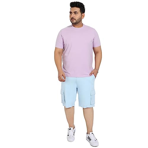 Image of Instafab Plus Men's Cargo Shorts for Casual Wear | 6 Pockets | Plus Size Fit | Button Closure | Cotton Poly Cargo Shorts Crafted with Comfort Fit for Everyday Wear