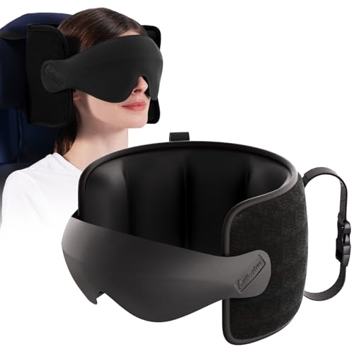 Air Neck Free Oreiller de Voyage pour Avion,Travel Pillow for Airplane,Coussin de Voyage avec Sangle et Masque 3D pour Maintien de la Tête,Appui-tête...
