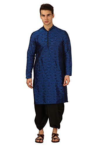 Dhoti Kurta homme bleu XL costume confortable pour cérémonie indienne