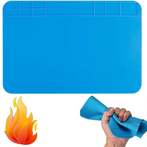 Esterilla de soldadura resistente al calor, almohadilla de soldadura de silicona, multiusos, reparación de soldadura, alfombrilla de reparación de soldadura, alfombrilla de reparación y posición de