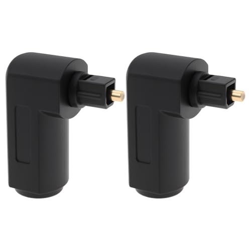 2 adaptadores TosLink ópticos en ángulo 90 grados miniatura 1