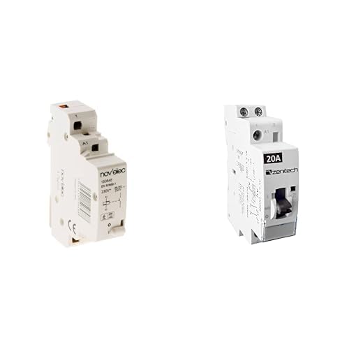 Zenitech - Télérupteur Modulaire 16A Rail DIN pour Commande d’Éclairage + Contacteur Jour Nuit NF 20A pour Gestion Automatique des Circuits et Chauffe-Eau