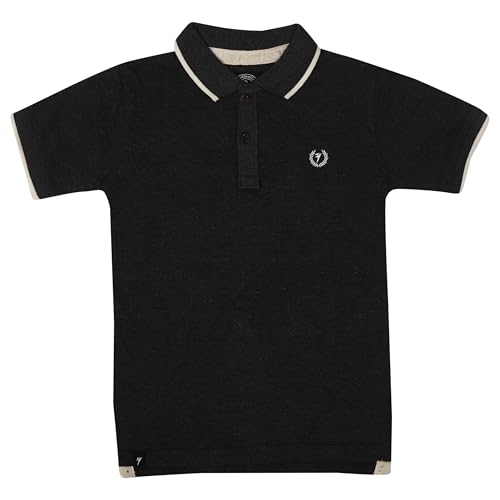 Image of LILGLORY Boys Regular Fit Polo Collar Patterned Tshirts in Blue /Grey /Maroon /Red /Black (810 /811 /812 /813 /814)