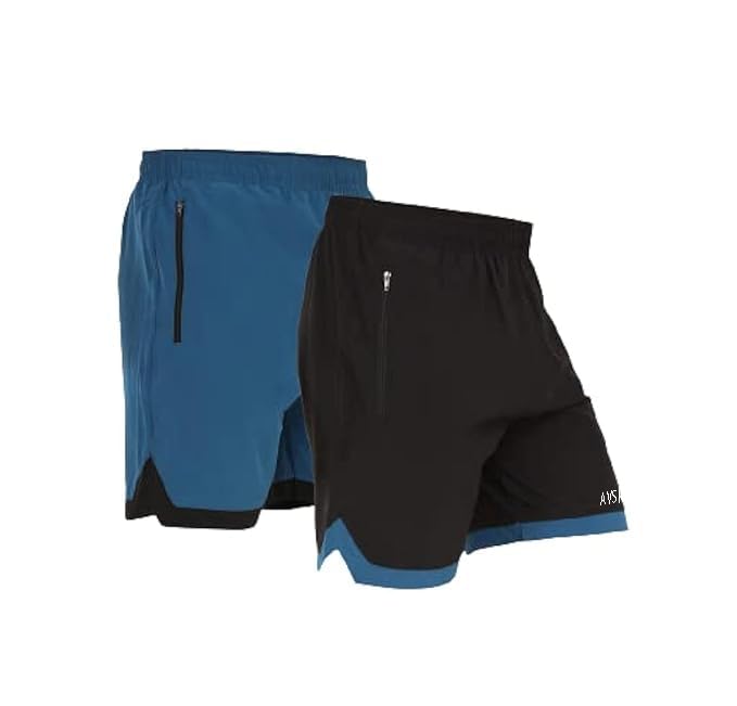 Men's Solid Regular Shorts, Athletic Shorts, Gym Running Training Shorts with Zip Pocket-image-14