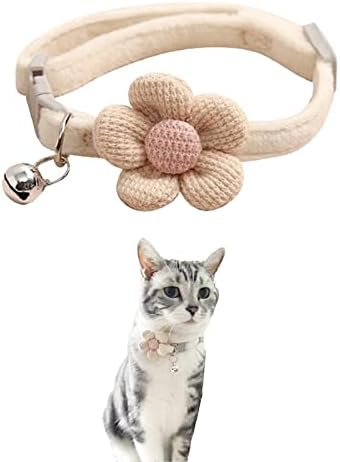 Angel Wings Cat Collar,7.9-11.8in Breakaway Cat Collar,Cat Collars for Girl Cats,Cute Cat Collar,Cat Collar with Bells,Cat Accessories,Kitten Collar with Bell (Beige, Unbreakable)