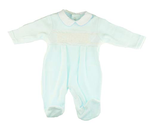 Glamour Girlz babygro de algodón suave y bonito terciopelo para bebés y niñas Azul azul 6 mes