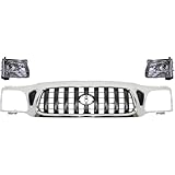 Garage-Pro Grille Assembly KIT Compatible with Toyota Tacoma 2001-2004 Four Wheel Drive Chrome Shell with Painted Dark Gray Insert