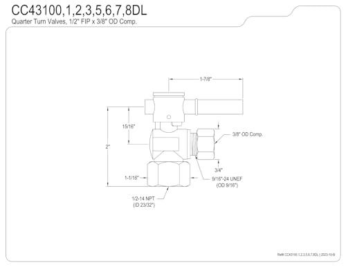 Robinet d'arrêt quart de tour 1/2 x 3/8 pour couper l'eau facilement sous l'évier - 4