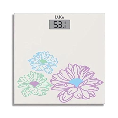 Laica Bilancia PS1052 Pesapersone Elettronica, Fiori Viola, 180 kg