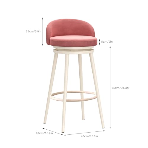 Tabouret de bar 65cm confortable avec dossier pour mal de dos