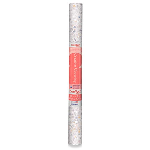 Con-Tact Brand Creative Covering Self-Adhesive Vinyl Drawer and Shelf Liner, 18" x 9', Terrazzo Blush