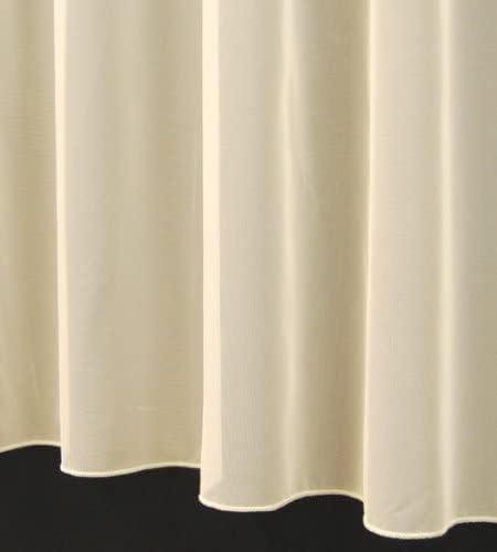 Sue Plain Lead Weighted Window Net Curtain Sheer Transparent Privacy Available in White and Cream Sold by the Metre Cut to Quantity Width For Windows,Doors and Patios (Cream, Drop 90"(229)cm)