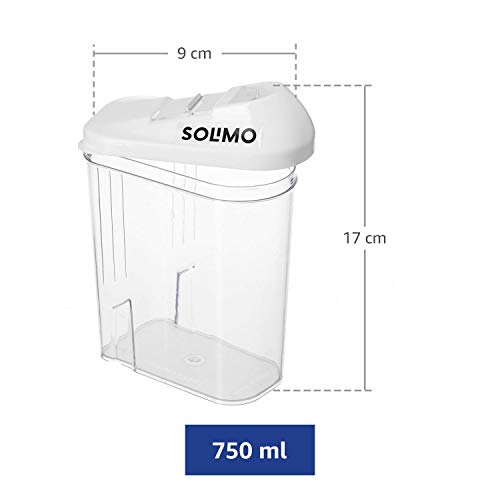 Image of Amazon Brand - Solimo Plastic Storage container Set with sliding mouth (Set of 3, 750 ml)