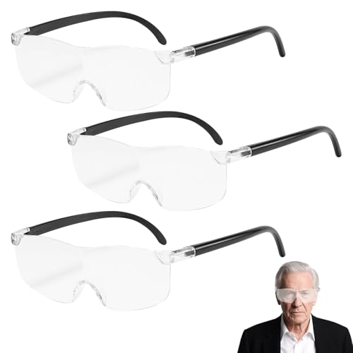 300% Magnifying Glasses,3pcs 3X Wearable,Hands Free Magnify Vision Lighted Magnifying Glasses for Reading for Elderly Close Work,Reading,Sewing,Hobbies and Crafts