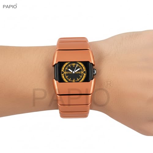 Image of PAPIO Stylish Rectangle Dial Analogue Watch | Premium Plastic Strap | Fashion Unisex Wrist Watch for Men, Boys, Women