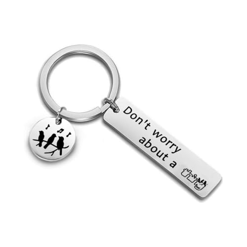 AKTAP Don't Worry About A Thing Keychain Three Little Birds Jewelry Encouragement Friendship Gifts