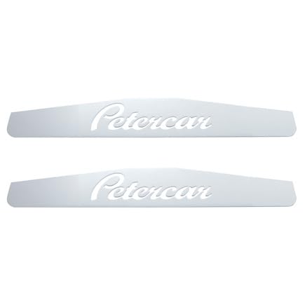 Image of United Pacific 10434P 4 inch X 24 inch Chrome Petercar Bottom Mud Flap Plate - Welded Stud