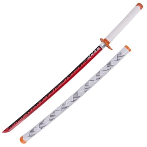 AMONT | Katana LED Decorativa Rengoku 105 cm | Réplica Japonesa en Bambú no Tiene Filo con Iluminación Roja y Dorada | Hoja de Fuego con Tsuba de Llama | Espada Ligera para Exhibición y Cosplay | EYM | Ya disponible en tu tienda friki favorita! En mundofriki.es!