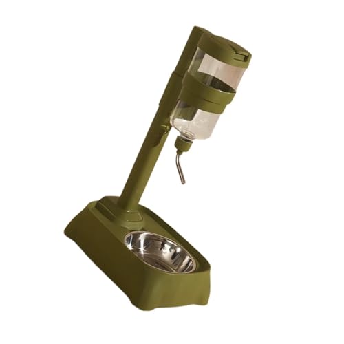 Generic Pet Automatic Water Drinker Water Bottle Stand Feeding Station Portable Cat Dog Bowl Automatic Food Feeder for Puppy Hamster, Green