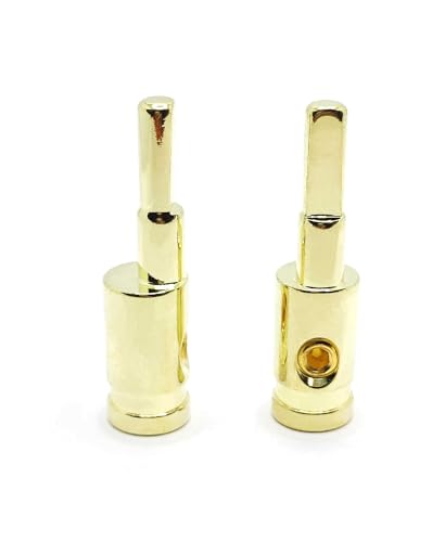 AVANKI Terminal Connector Brass with Gold Plated 8 to 8 Gauge Amp Input Reducers for 8-10 Gauge Wire 2Pcs, Golden
