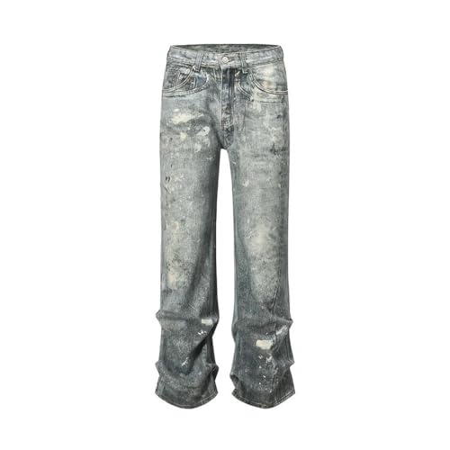 Men’s Colorful Coated Ink Splash Design, Fashion Unisex Denim Pants, Trendy Bootcut Jeans2