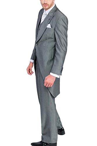 Wemaliyzd Men's 3 pc Tailcoat Suit for Wedding 1 Button Jacket Suit Vest Pants2