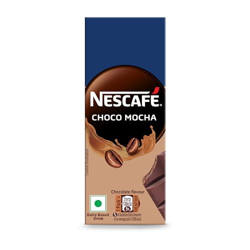 Image of Nescafe Ready to Drink Choco Mocha Cold Coffee - Flavoured Liquid Milk, 180ml Tetra Pack.